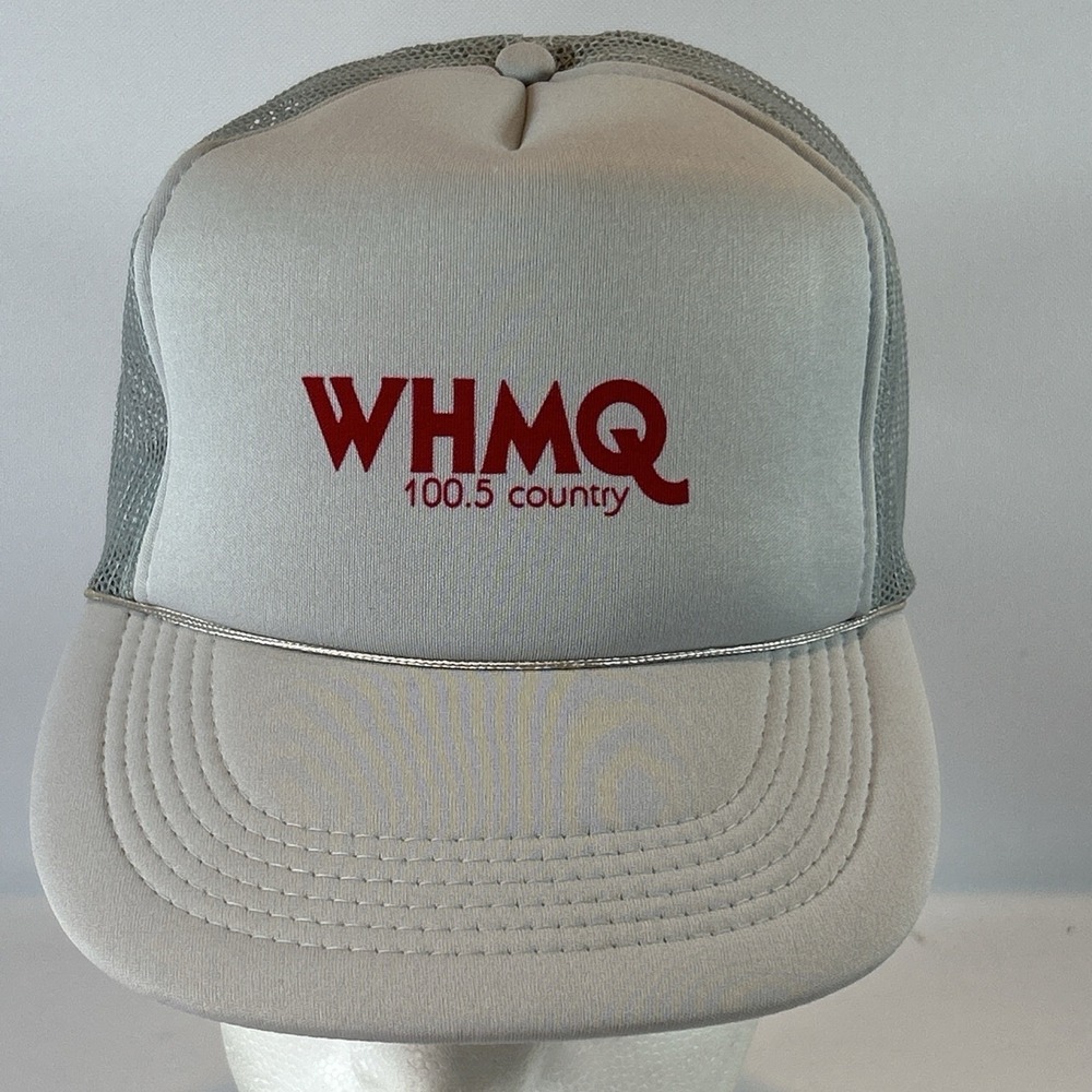 Vintage WHMQ Country Cap Hat Snap Back Mesh Promo Radio Station Foam Rope Brim